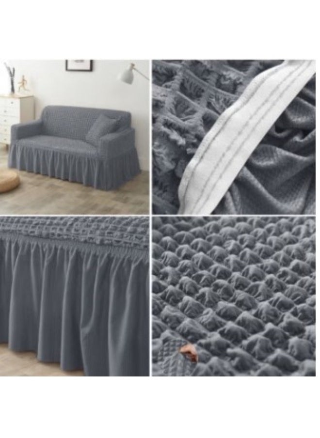 EVORY HOME A sofa cover set, an elastic sofa cover consisting of 4 pieces, two pieces of chair covers and two pieces of sofa covers. The set is suitable for all sizes of chairs and sofas.  - Image 4