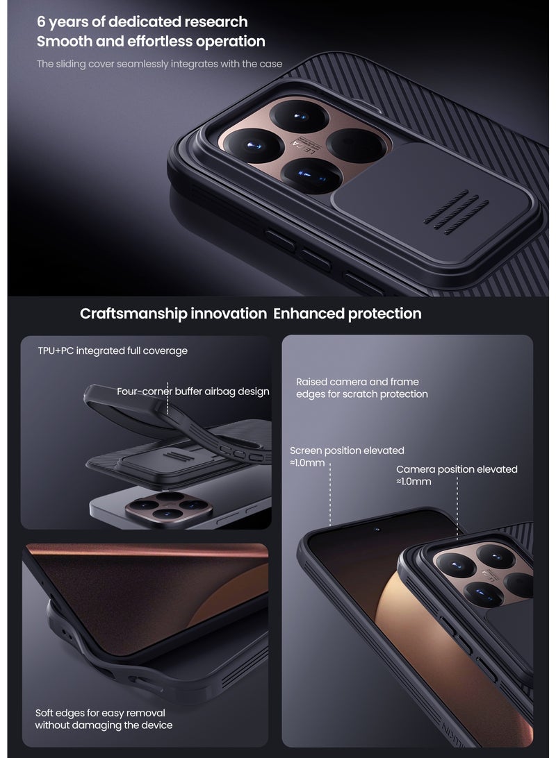 Nillkin For Xiaomi 15T Pro Case TPU+PC Shockproof Bumper, Camera Lens Protection Slide Back Cover, Anti-Fingerprint Slim Fit Mobile Phone Casing - Image 2