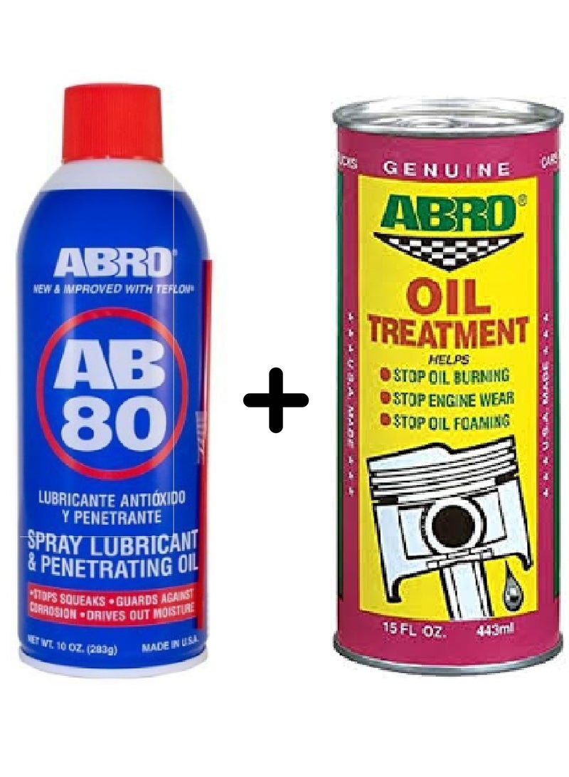 أبرو ابرو زيت معالج (443 مل) + أبرو AB-80 بخاخ تشحيم وزيت اختراق ومضاد للتآكل (283 جرام) - Image 1