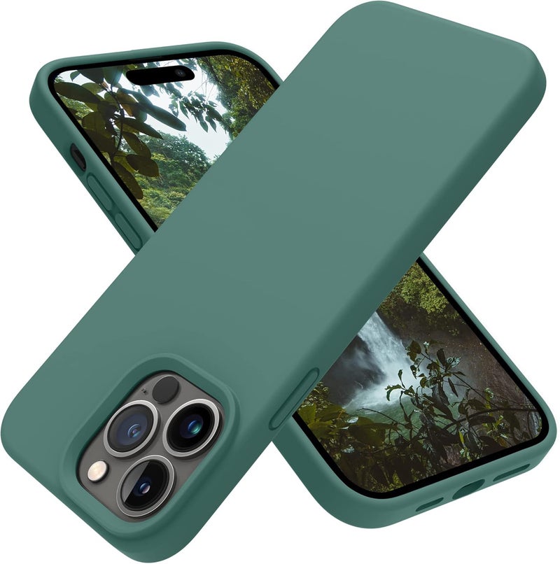 OTOFLY Designed for iPhone 14 Pro Max Phone Case, Silicone Shockproof Slim Thin Phone Case for iPhone 14 ProMax Case 6.7 inch (Pine Green) - Image 1