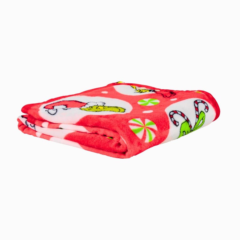 Franco Collectibles The Grinch by Dr. Seuss Holiday Christmas Super Soft Cozy Plush Throw  40 in x 50 in  (Officially Licensed Product) - Image 3