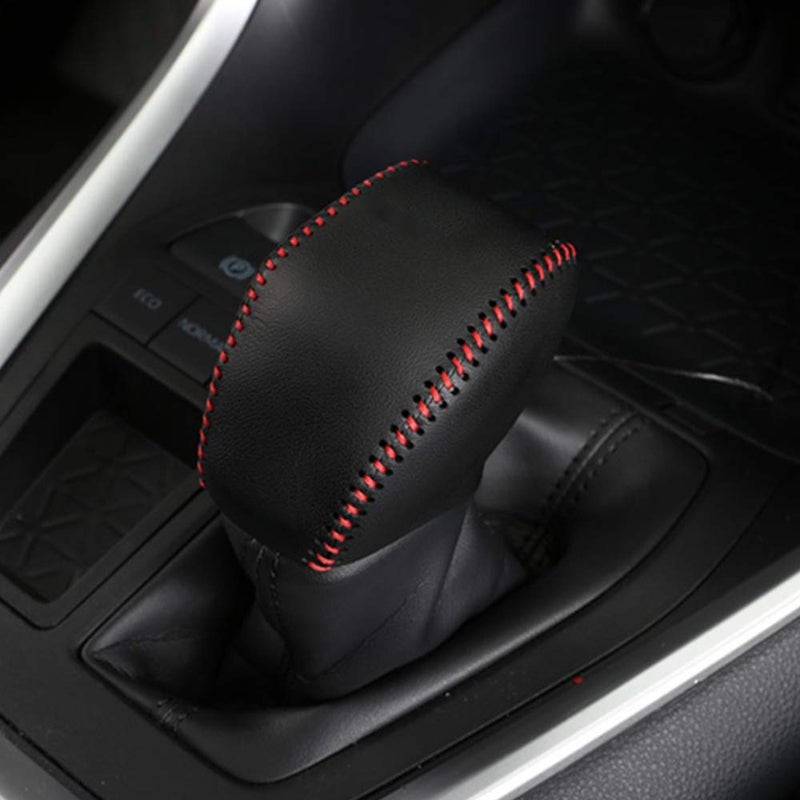 XITER for Genuine Leather Gear Shift Knob Cover Car Protect Accessories Case for Toyota RAV4 2019-2025 Highlander 2020-2025(RED) - Image 2