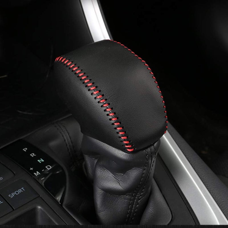 XITER for Genuine Leather Gear Shift Knob Cover Car Protect Accessories Case for Toyota RAV4 2019-2025 Highlander 2020-2025(RED) - Image 1