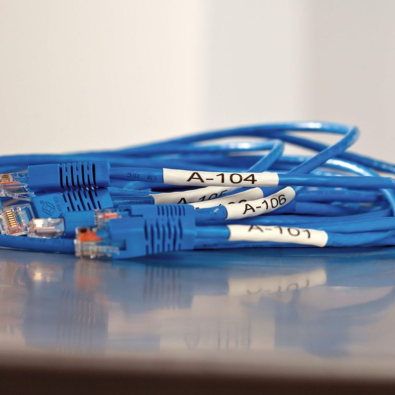 DYMO Rhino Industrial Heat-Shrink Labels, 1/4" Tube, Black Print on White - Image 5