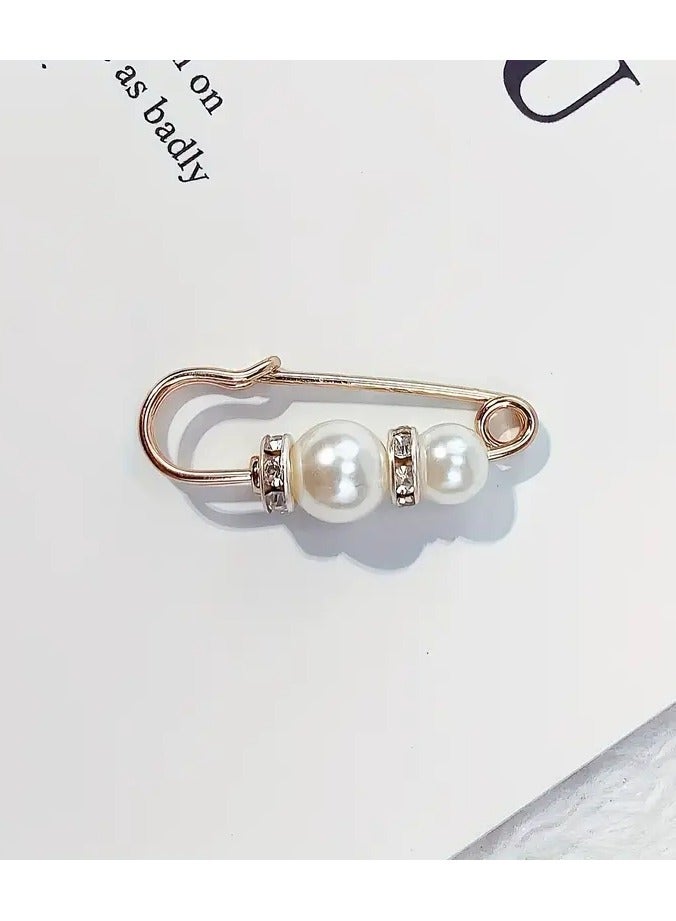 Goolsky 2pcs White Fuax Pearls Pants Waist Pin Elegant Fixed Brooch For Women Clothings Decoration - Image 2