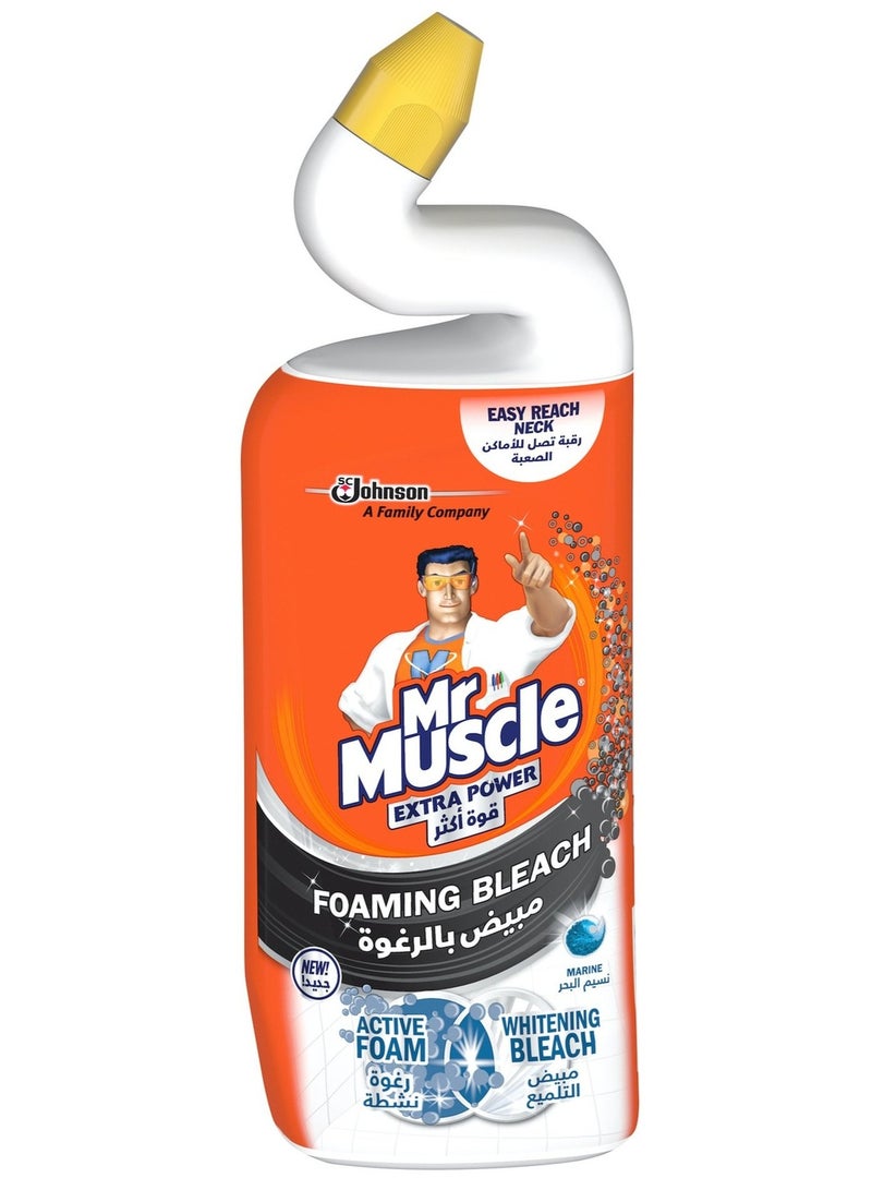 Mr Muscle Extra Power Foaming Bleach Gel Toilet Cleaner Marine 750 ML - Image 1