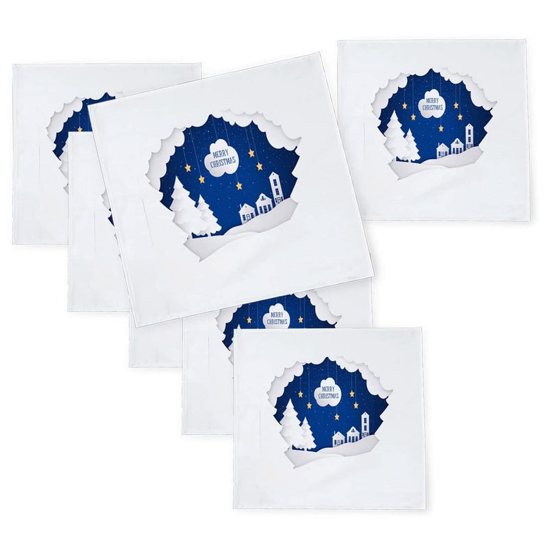 Khakee 6 Pcs Christmas Theme Silk Table Napkins 10x 10 for Xmas Decoration Christmas Ornaments Christmas Giftxmas21335 - Image 1