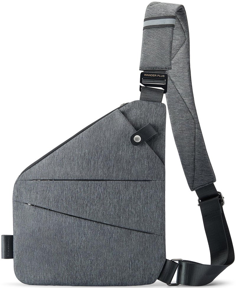 WANDER PLUS Anti Theft Crossbody Bag, Shoulder Bag Anti-theft Design for Travel, Sport, Work, Grey - Image 1
