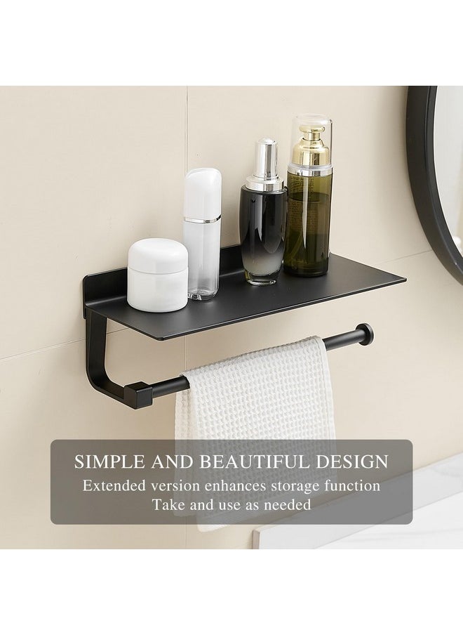 JOOM JOOM Hand Towel Holder for Bathroom -Paper Towel Holder Wall Mount - for Bathroom Black Paper Towel Holder with Shelf -Kitchen Towel Holder Black  - Image 2