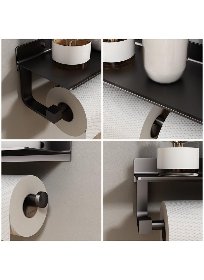 JOOM JOOM Hand Towel Holder for Bathroom -Paper Towel Holder Wall Mount - for Bathroom Black Paper Towel Holder with Shelf -Kitchen Towel Holder Black  - Image 5
