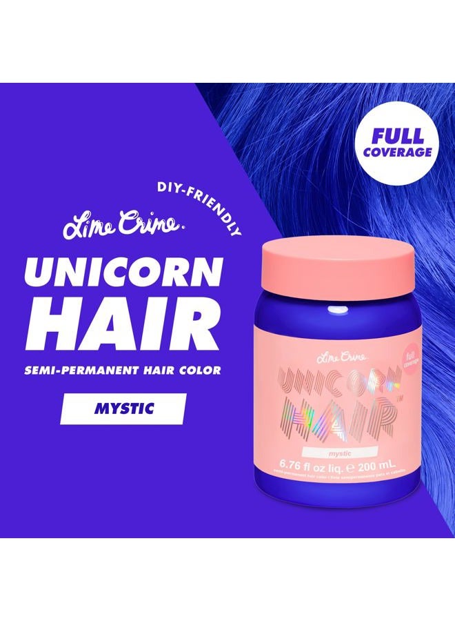 Lime Crime Unicorn Hair Dye Full Coverage, Mystic (Electric Blue) - Vegan and Cruelty Free Semi-Permanent Hair Color Conditions & Moisturizes - Temporary Blue Hair Dye With Sugary Citrus Vanilla Scent - Image 2