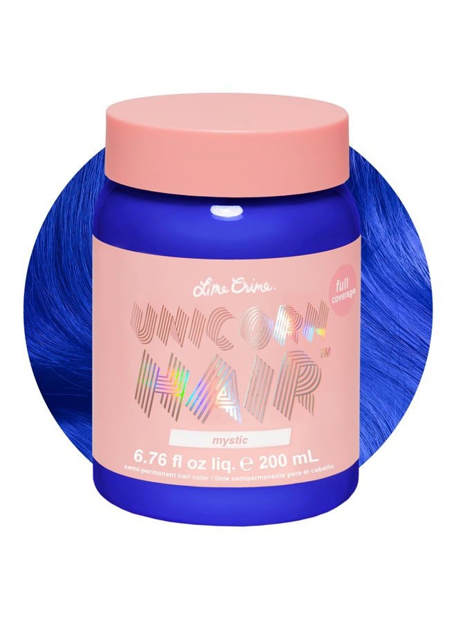 Lime Crime Unicorn Hair Dye Full Coverage, Mystic (Electric Blue) - Vegan and Cruelty Free Semi-Permanent Hair Color Conditions & Moisturizes - Temporary Blue Hair Dye With Sugary Citrus Vanilla Scent - Image 1