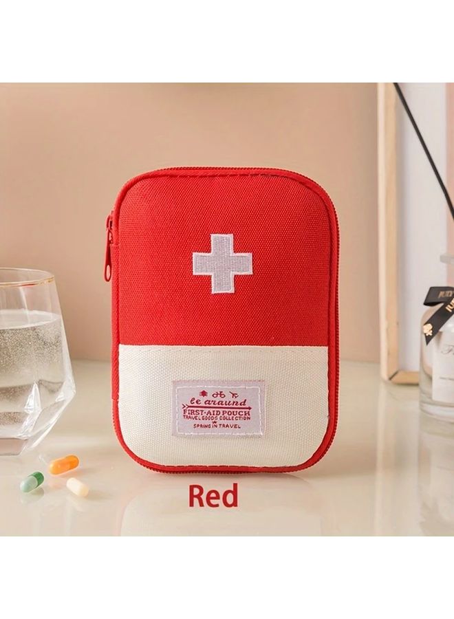 حقيبة الإسعافات الأولية الحمراء المحمولة - حقيبة أدوية صغيرة لحالات الطوارئ الطبية للسفر والرحلات - Image 1