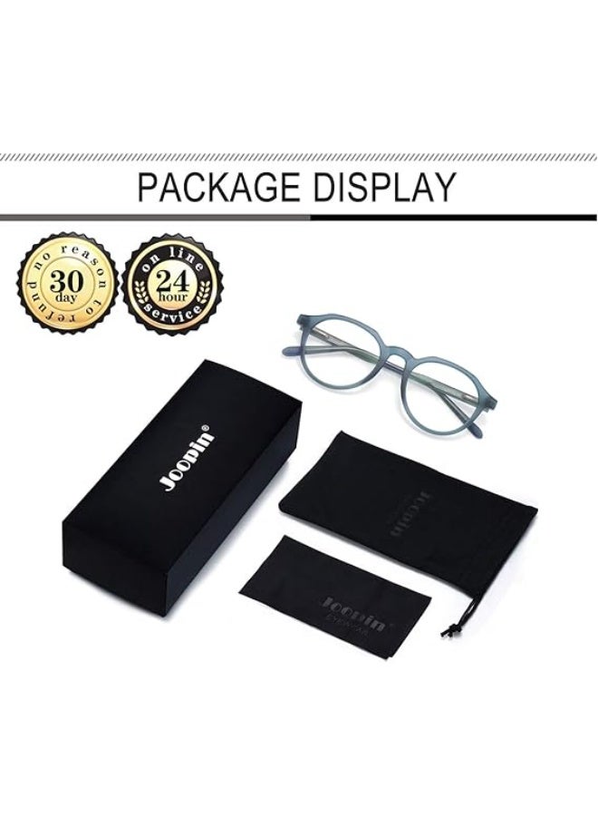Joopin Blue Light Glasses for Men Women, Round Clear Lens Blue Light Blocking Glasses Anti Eye Strain Computer Gaming TV - Image 2