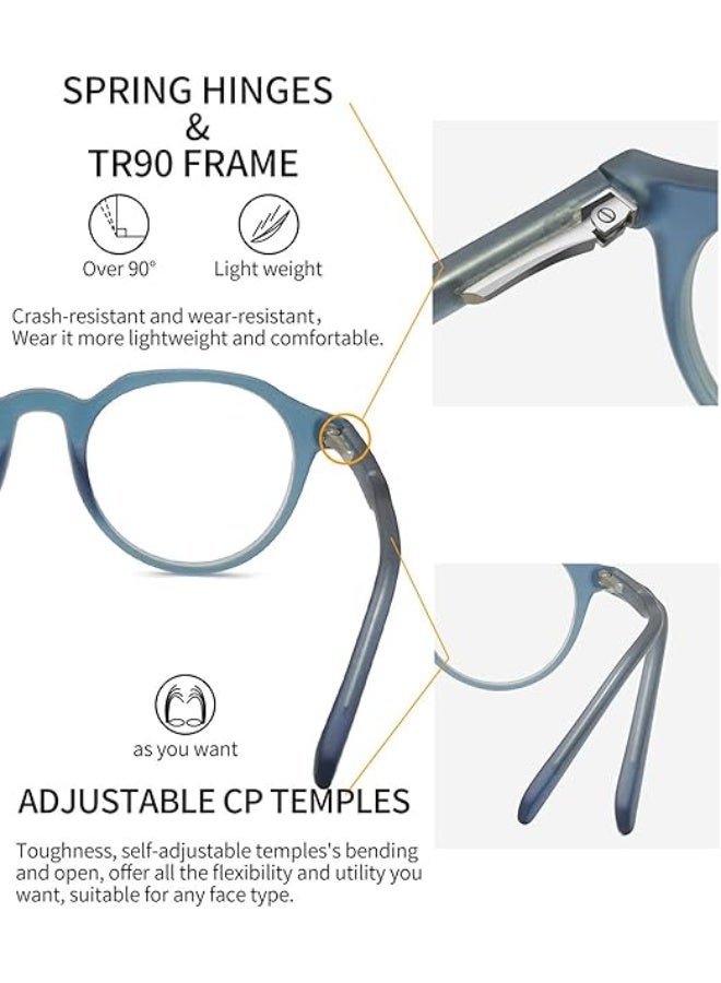 Joopin Blue Light Glasses for Men Women, Round Clear Lens Blue Light Blocking Glasses Anti Eye Strain Computer Gaming TV - Image 4