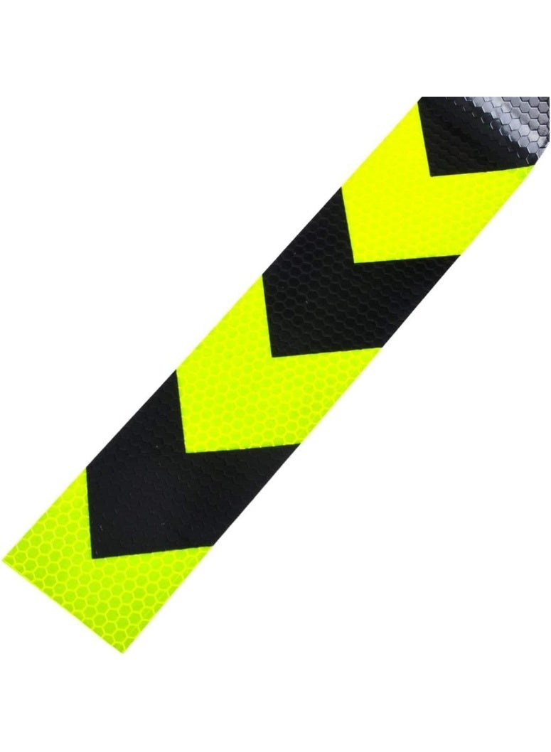 هيريوس ملصق شريط تحذيري عاكس للسلامة الليلية للسيارات باللون الأخضر والأسود مع انعكاس السهم للسيارات والشاحنات والحافلات - Image 4