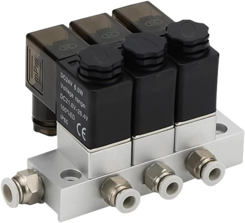 2v025 Multi-Way Combination Manifold Pneumatic Solenoid Valve 12V 24V 110V 220V 2way Normally Closed Magnetic Valve(Ac220v 6mm) - Image 1