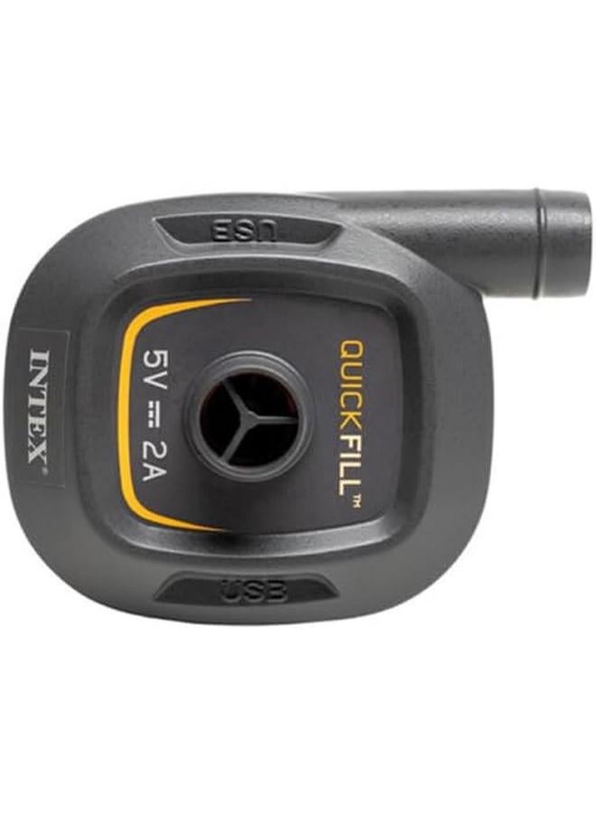 INTEX Lightweight and Portable Mini Quickfill USB Air Pump Black and Orange INT66635 - Image 3