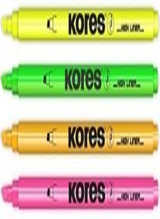 Kores TM36201 Highlighter Pen Chisel Tip 3.5 mm, Yellow