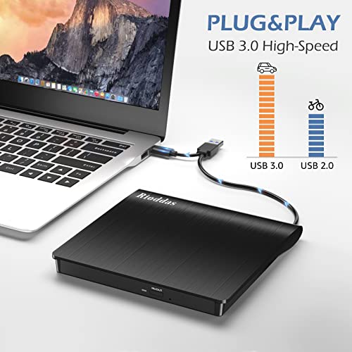 Rioddas Disk Duplicator External DVD Drive USB 3.0 Type C Portable CD DVD +/-RW Optical Drive Player DVD/CD ROM Burner Reader Writer Compatible with Laptop Desktop PC Windows Linux OS Apple Mac MacBook - Image 3