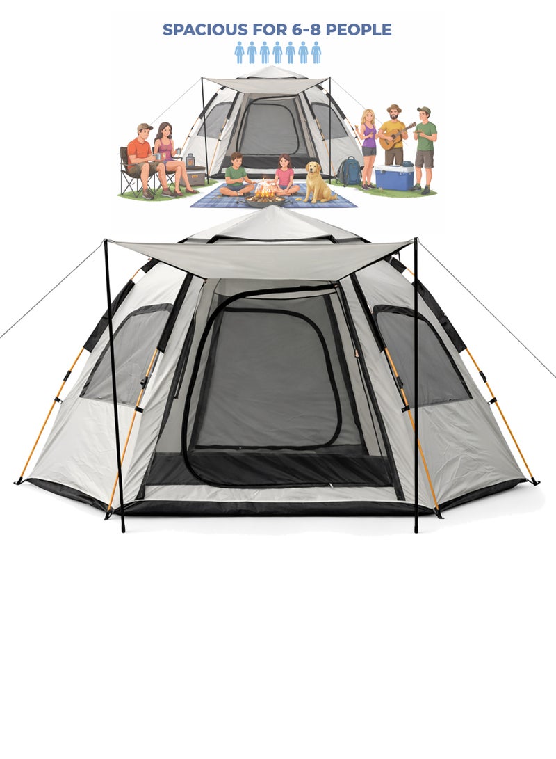 دي بلو خيمة تخييم أوتوماتيكية سريعة الفتح مع نوافذ تهوية – خيمة عائلية سهلة التركيب - Image 1