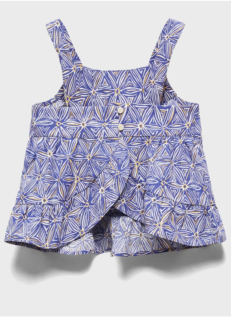 مانجو Kids Printed Ruffle Hem Top