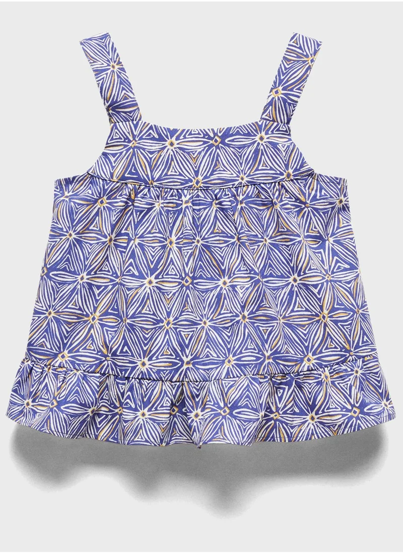 MANGO Kids Printed Ruffle Hem Top