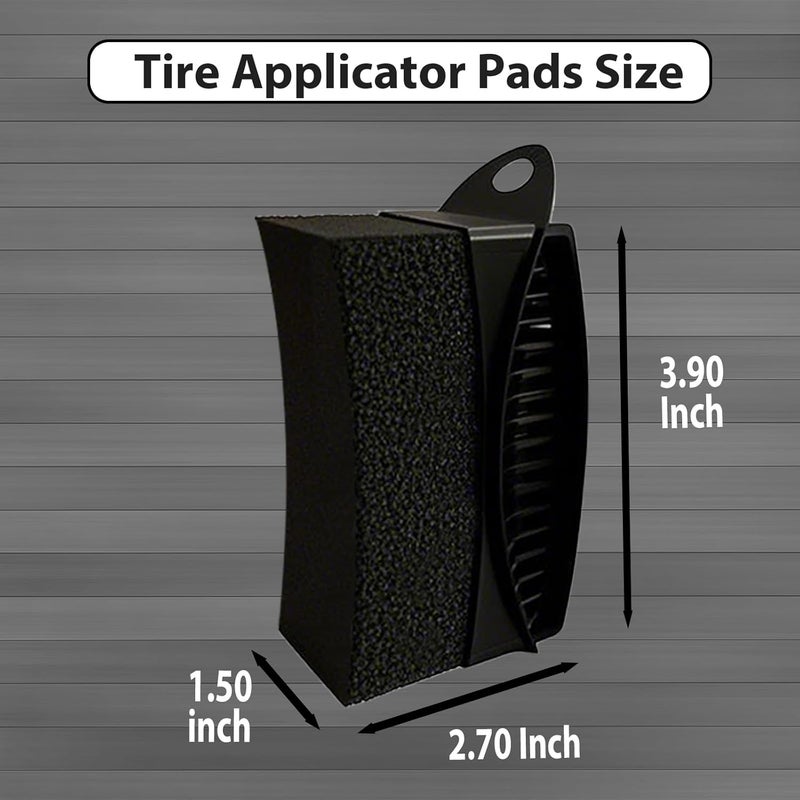 RXALASKA 2 Pack Tire Shine Applicator Pads, Reusable Tire Dressing Applicator Sponge, Curved Tire Gel Applicator Forms with Lid, Black Tire Applicator Pads for Car Cleaning Detailing - Image 3