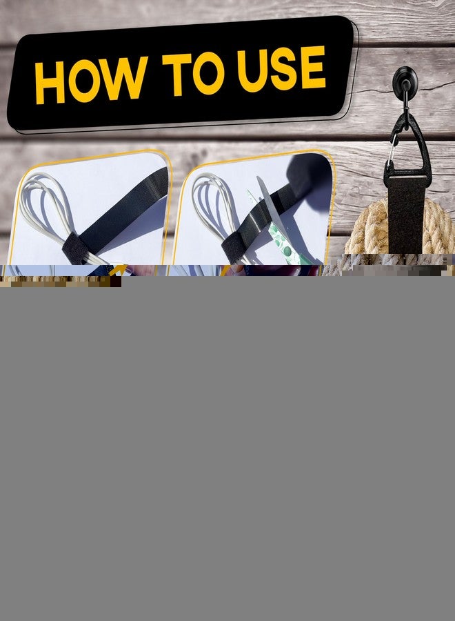 Trazon Hook and Loop One Wrap Tape, Fastening Cable Straps with Heavy Duty Strenght, Easy to Cut Roll, Quick Wrap Cable Straps, Bundling Ties Fasten Self Gripping for Storage and Organization (Black) - Image 4