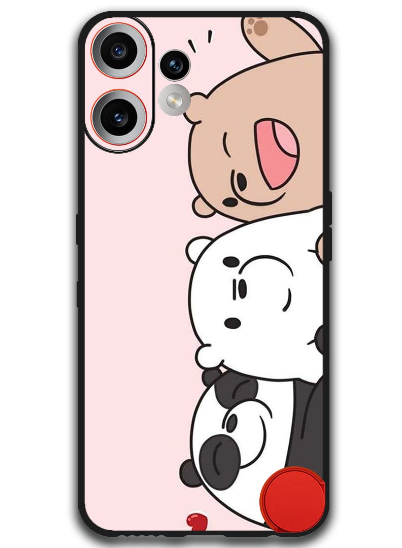 Theodor Case Compatible with Nothing CMF Phone 2 Pro 6.77 Inch Protection Shockproof Bumper Cover Three Friends Panda - Image 1