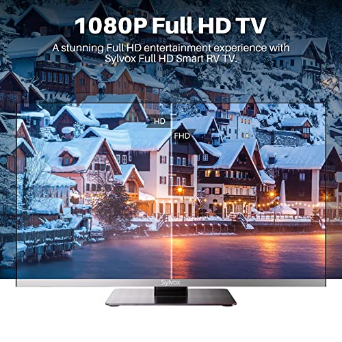 SYLVOX Smart RV TV, 22inch TVs with DVD Player Built-in, 12 Volt for RV Camper 1080P FHD, Google Smart Free Download APPs, Support WiFi Bluetooth, 2 HDMI & 2 USB, AC/DC Powered, Frameless Design - Image 3