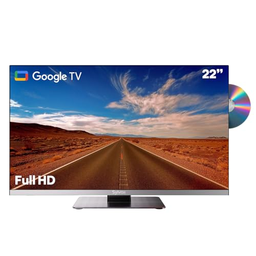 SYLVOX Smart RV TV, 22inch TVs with DVD Player Built-in, 12 Volt for RV Camper 1080P FHD, Google Smart Free Download APPs, Support WiFi Bluetooth, 2 HDMI & 2 USB, AC/DC Powered, Frameless Design - Image 1