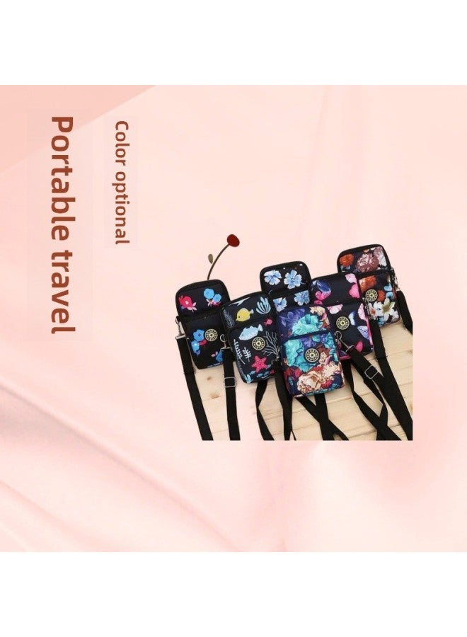 Generic ARM Bag Mobile Phone Bag Portable Coin Purse Hot Sale Wallet Leisure Sports Color Series Flower Cloth Bag Stall Bag-Color:Two Zippers (color Mix And Match) - Image 2