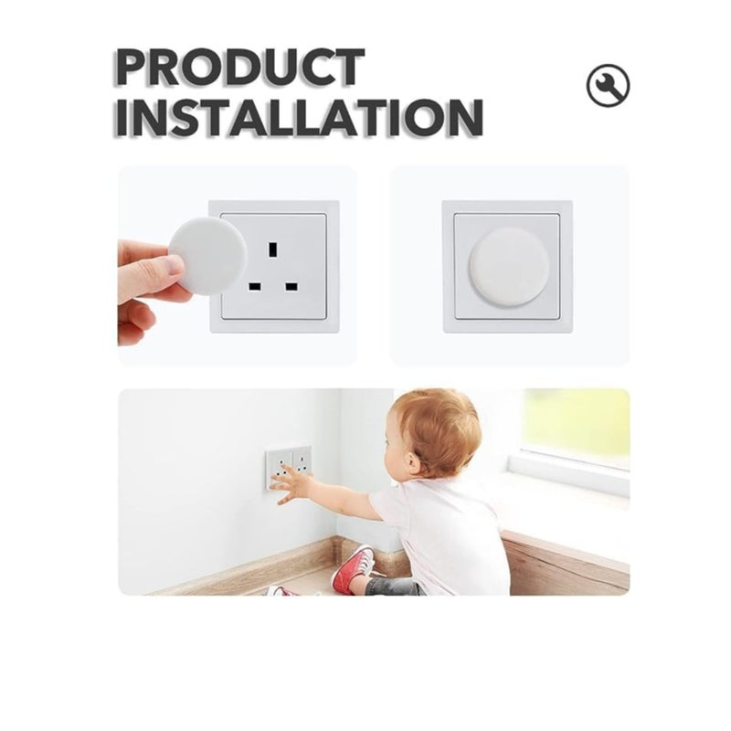 SOLARAE 30pcs Plug Socket Covers, White Safety Plastic Outlet Covers Protector Baby Secutity Shock Prevention Ideal for Children Safety at Home and School&Easy Install - Image 4