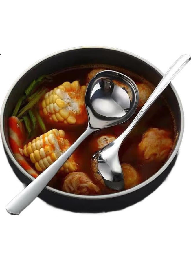 BAIJIE 304 Stainless Steel Soup Spoon Large Size Soup Ladle Scoop Porridge Spoon Tableware 1 Piece Pack - Image 3