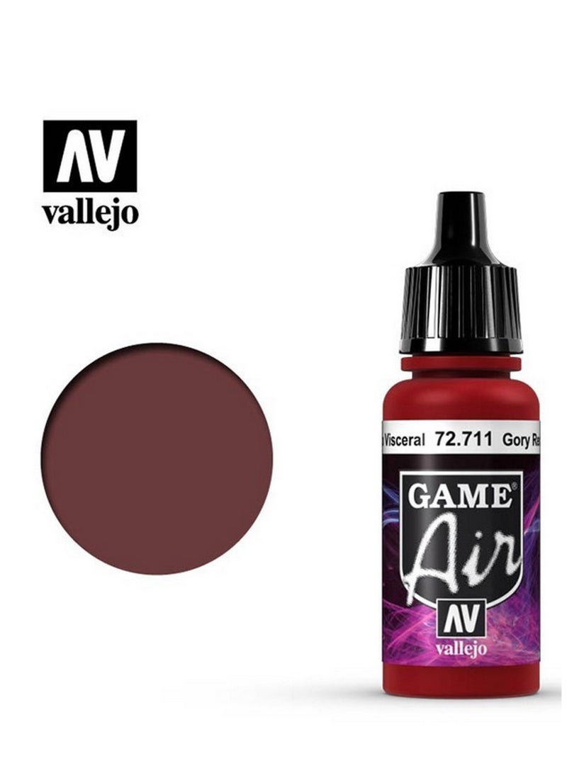 Vallejo Game Air 711 Gory Red 17ml – Airbrush Acrylic Paint for Miniatures & Models