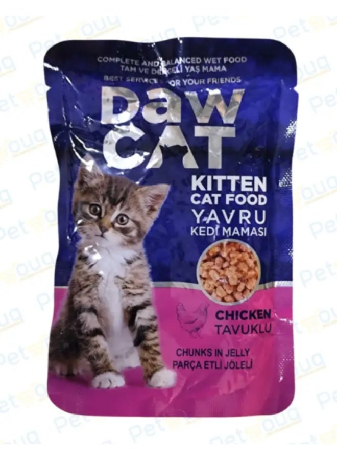 DawCat Chicken Recipe Kitten Wet Cat Food Pouch - 85g