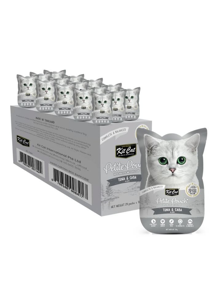 Kit Cat Kit Cat Petite Pouch 70g – Tuna & Saba  24pcs  - Image 1