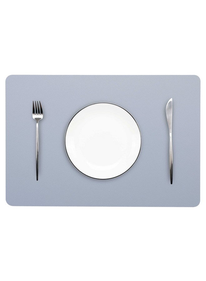 Jovono Wipeable Placemats Leather Table Mats Waterproof Heat-Resistant Easy to Clean for Dining Table Set Kitchen Table (6, Pale Blue) - Image 1