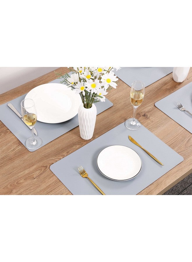 Jovono Wipeable Placemats Leather Table Mats Waterproof Heat-Resistant Easy to Clean for Dining Table Set Kitchen Table (6, Pale Blue) - Image 3