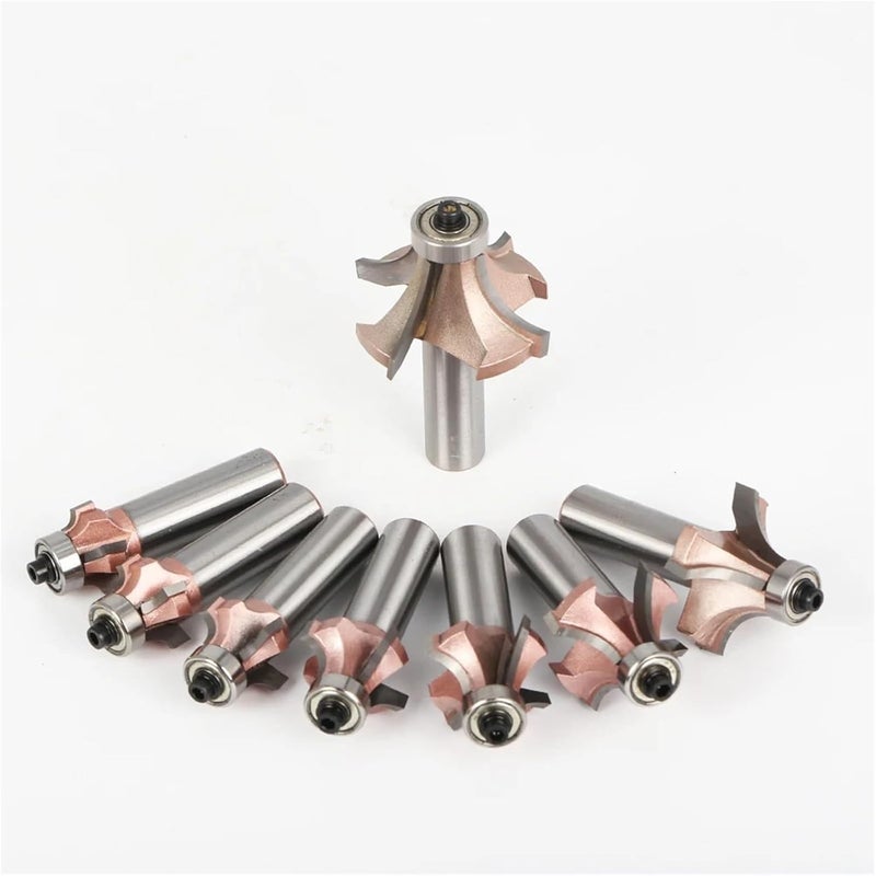 1 2 Inch Shank Industrial Corner Round Wood Router Bit 4 Teeth Trimming Cutter 1I2X1I2 - Image 1