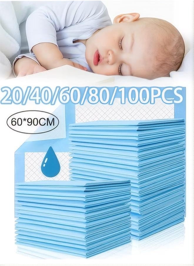 Generic Baby Changing Pads Incontinence Underpads Disposable Diaper Changing Pads Waterproof Baby Changing Pads Ventilation Waterproof Leak Proof Rapid Drying Thicken And High Absorption Seamless Changing Pad  For Kids Adults Elderly 60*90cm  - Image 1