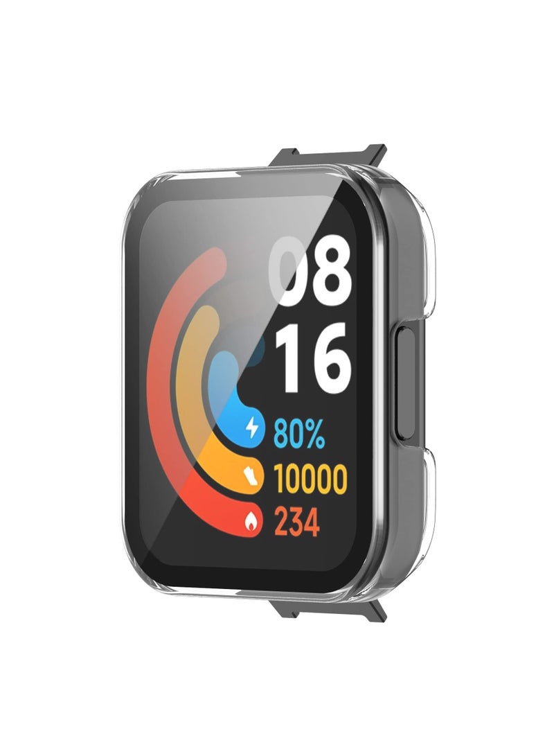 Glass Case Compatible with Xiaomi Redmi Watch 2 Lite Smartwatch Case Accessories, All Around Hard PC Scratched Resistant Full Protective Cover for Redmi Watch 2 Lite,Clear  - Image 2
