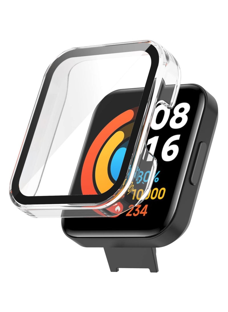 Glass Case Compatible with Xiaomi Redmi Watch 2 Lite Smartwatch Case Accessories, All Around Hard PC Scratched Resistant Full Protective Cover for Redmi Watch 2 Lite,Clear  - Image 1
