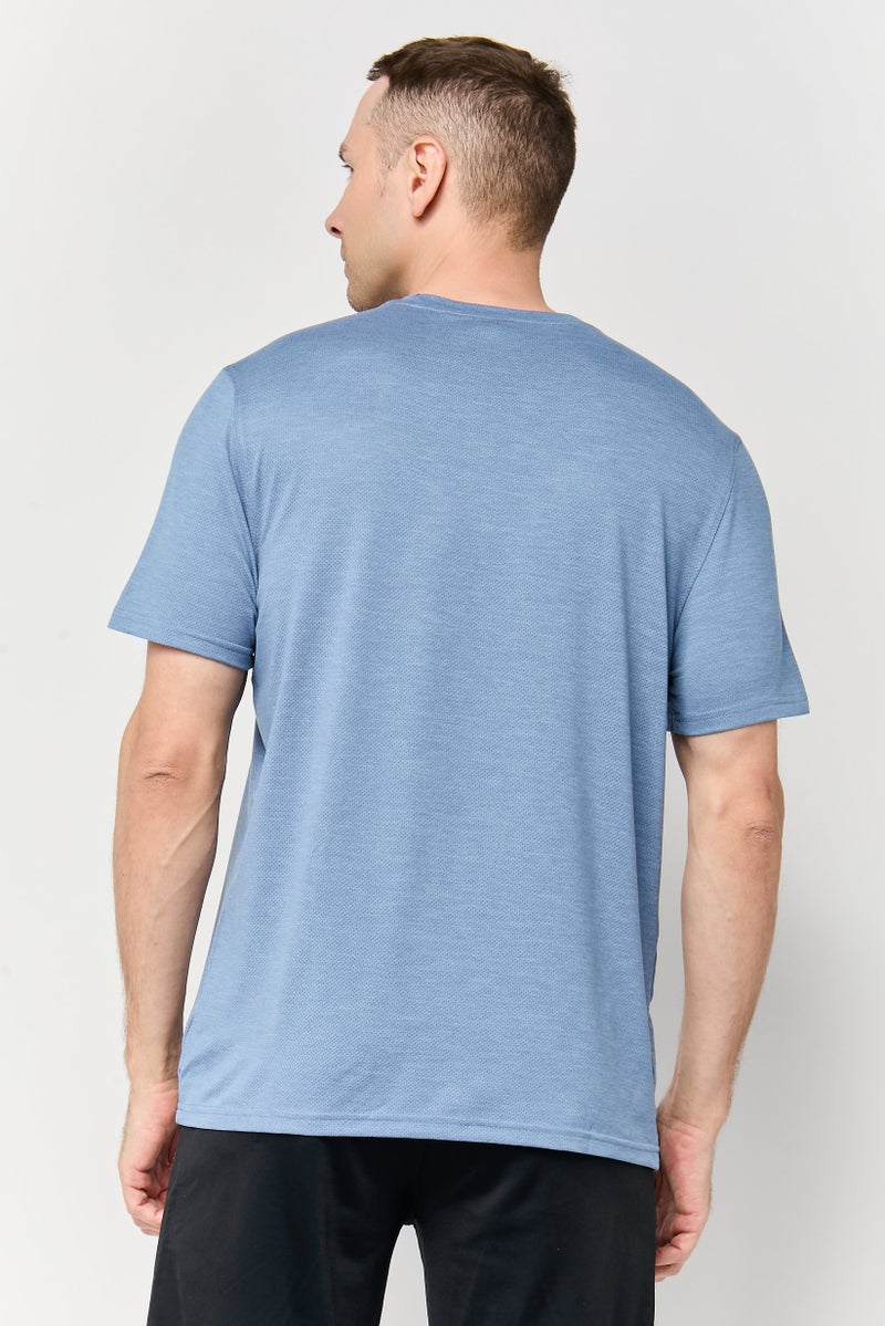 MOTION Men Sportswear Fit Short Sleeve Training T-Shirt,Slate Blue - Image 4