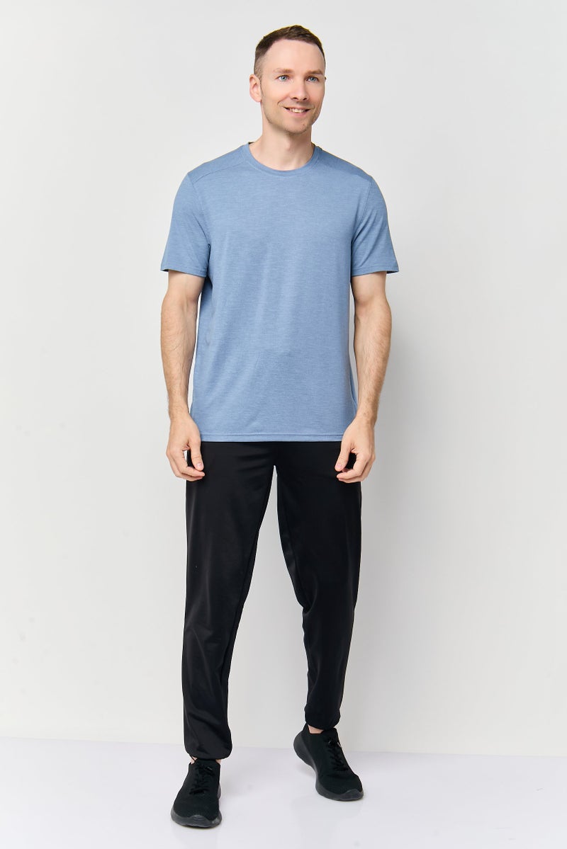 MOTION Men Sportswear Fit Short Sleeve Training T-Shirt,Slate Blue - Image 2