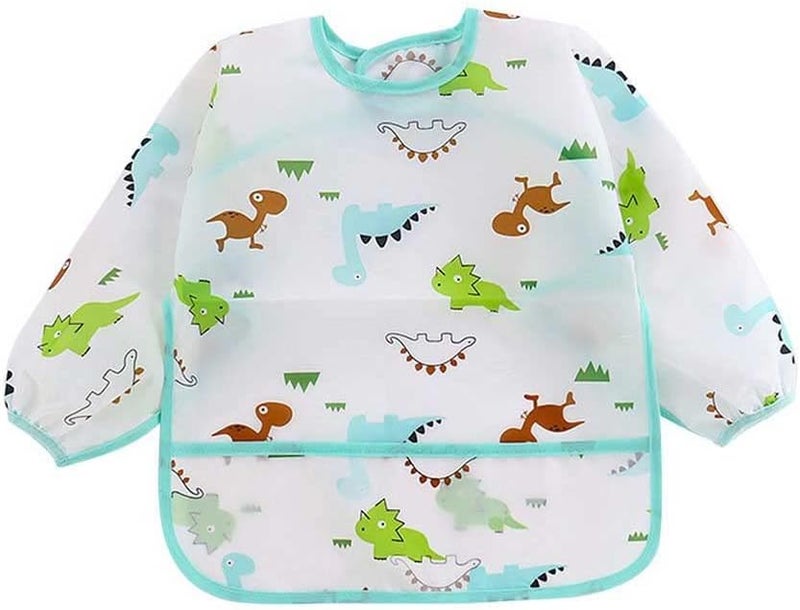 Waterproof Stain Resistant Baby Bib with Dinosaur Patterns for 6-24 Months - Image 1