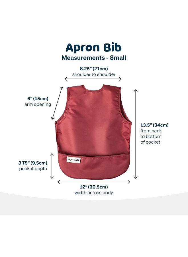 Tiny Twinkle Tiny Twinkle Mess-Proof Apron Toddler Bibs w/Tug-Proof Closure, Baby Food Bibs, 2 Pack Rose Burgundy  - Image 5