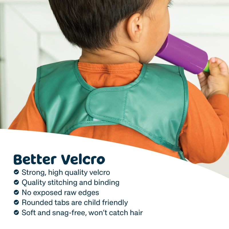 Tiny Twinkle Short Sleeve Apron Bibs for Babies & Toddlers - 2 Pack Waterproof, Mess-Proof Baby Bibs for Eating & Feeding, Machine Washable,Perfect Holiday Gift(Rose Burgundy, 6-24M) - Image 3