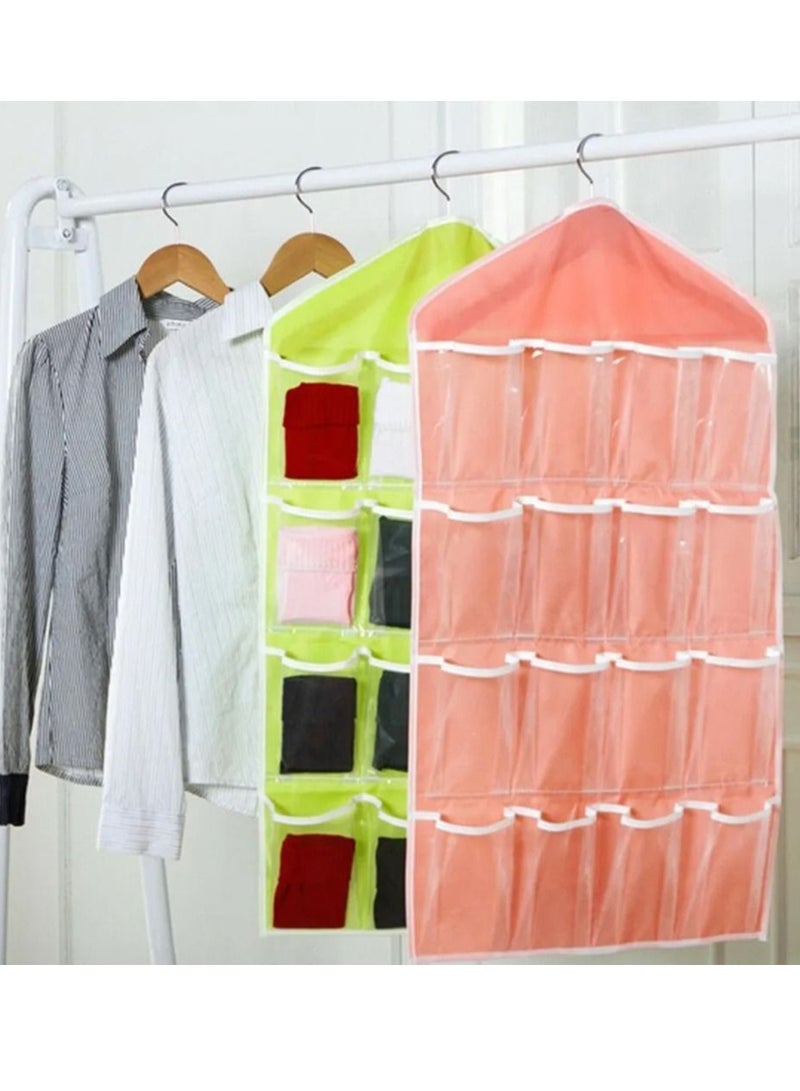 DubaiGallery 16 Pockets Plastic Multifunction Space Saver Over Door Hanging Wardrobe Wall Bags Rack Hanger Caddy Storage Tidy Organizer - Image 1